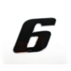 Sticker 4R MEDI Zahl Nr. 6 in SCHWARZ (100 x 100mm)