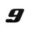 Sticker 4R MEDI Zahl Nr. 9 in SCHWARZ (100 x 100mm)