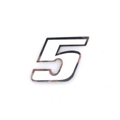 Sticker 4R MEDI Zahl Nr. 5 in WEISS (100 x 100mm)