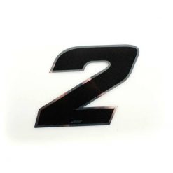 Sticker 4R PICCOLO Zahl Nr. 2 in SCHWARZ (65 x 65mm)