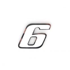 Sticker 4R PICCOLO Zahl Nr. 6 in WEISS (65 x 65mm)