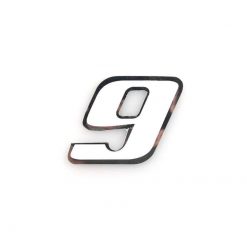 Sticker 4R MINI Zahl Nr. 9 in WEISS (30 x 30mm)