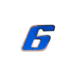 Sticker 4R MINI Zahl Nr. 6 in BLAU (30 x 30mm)