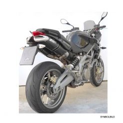 Auspuff ZARD PENTA (2 in 2) in Schwarz mit Alu- Endcap zu Aprilia (CH- Hom