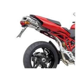 Auspuff ZARD SOTTO SELLA (2 in 1) in Inox mit Titan- Endcap zu Ducati (CH-