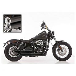 Auspuffanlage FALCON DOUBLE GROOVE (2 in 2) in Inox- Schwarz zu HD (CH-Hom