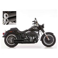 Auspuffanlage FALCON DOUBLE GROOVE (2 in 2) in Inox- Schwarz zu HD (CH-Hom