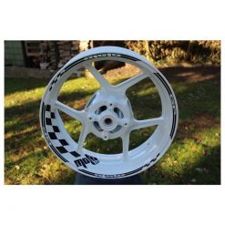 Wheelsticker TECH STANDARD - MOTO GP - SCHACHBRETT in schwarz (beids