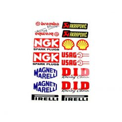 Sticker-Set 4R SPONSOR BREMBO - AKRAPOVC - NKG - SHELL - USSAG - MAGNET MA