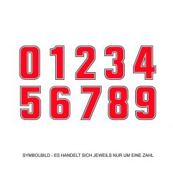 Sticker 4R SUPER SIC Zahl Nr. 0 in ROT (H 63mm)