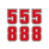 Sticker-Set 4R SUPER SIC 58 - DREIFACH in ROT (H 28mm)
