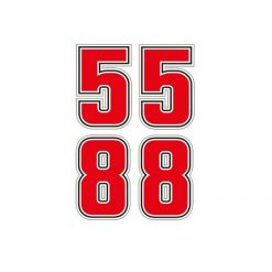 Sticker-Set 4R SUPER SIC 58 - ZWEIFACH in ROT (H 63mm)