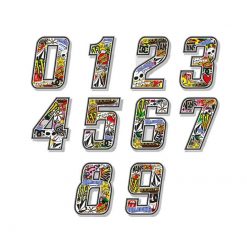 Sticker 4R STICKER BOMB Zahl Nr. 4 (H 100 x B 75mm)