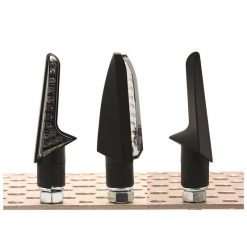 Blinker SHIN YO (Paar) HOOK mit LED in SCHWARZ/GETÖNT mit Rücklicht (M8 -