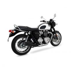 Auspuff REMUS CUSTOM - TAPERED in EDELSTAHL SCHWARZ zu Triumph (CH- Homolo