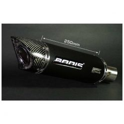 Auspuff BODIS OVAL Q1S in INOX/SCHWARZ (SS/BL) zu Triumph (CH- Homologiert