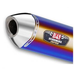 Auspuff Yoshimura R-77J in Titan Blau mit Inox Cap zu Suzuki (CH Homologie