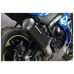 Auspuff BODIS V4-M-GE in INOX/SCHWARZ (SS/BL) zu Suzuki (CH- Homologiert)