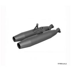 Auspuff REMUS CUSTOM - TAPERED in EDELSTAHL SCHWARZ zu Triumph (CH- Homolo