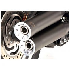 Auspuff FALCON DOUBLE GROOVE (2 in 2) in Inox- Schwarz zu HD (CH-Homologie