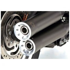 Auspuff FALCON DOUBLE GROOVE (2 in 2) in Inox- Schwarz zu HD (CH-Homologie