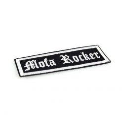 Aufnäher MOPED KINGS Mofa Rocker in schwarz/weiss (B 80 x H 25mm)