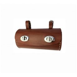 Satteltasche MOPED KINGS in Tonnenform (Ø 80 x L 160mm) in braun