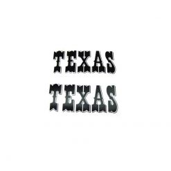 Sticker-Set PUCH (Paar) Aufschrift TEXAS für Tank in schwarz