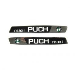 Sticker-Set PUCH (Paar) Aufschrift PUCH MAXI für Tank in schwarz/chrom