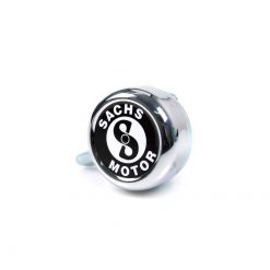 Glocke MOPED KINGS Ø 50 x H 25mm, verchromt mit Sachs- Logo in schwarz