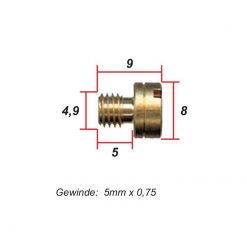 Hauptdüse MIKUNI (Typ MKC) Ø 4.9 x 0.75mm zu Vergaser Areche und Amal (Grö
