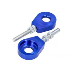 Kettenspanner MOPED KINGS (Paar) Ø 12mm in blau- eloxiert für Hinterrad