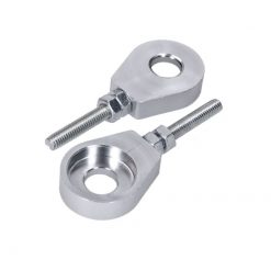 Kettenspanner MOPED KINGS (Paar) Ø 12mm in silber- eloxiert für Hinterrad