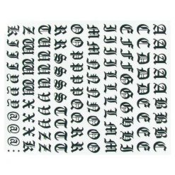 Aufkleber Buchstabenset Gothic schwarz NML