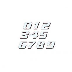 Aufkleber Startnummer 2, Grösse 115mm, weiss