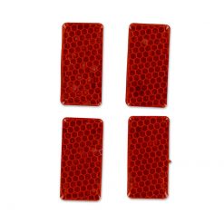 Rückstrahler 50x25mm rechteckig rot zum kleben (4 Stück)