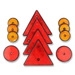 Rückstrahler-Set rund, dreieckig, rot, orange CE (12-teilig)