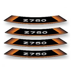 Felgen-Aufkleber-Set Z750 orange-schwarz (8 Stück)
