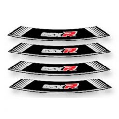 Felgen-Aufkleber-Set GSX-R weiss-schwarz (8 Stück)