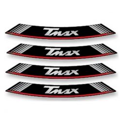 Felgen-Aufkleber-Set T-MAX weiss-rot-schwarz (8 Stück)