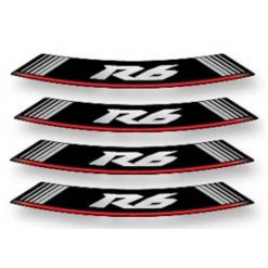 Felgen-Aufkleber-Set R6 weiss-rot-schwarz (8 Stück)