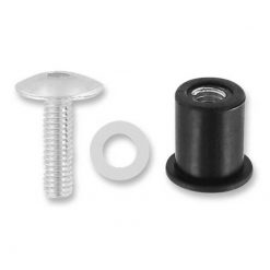 Gummiklemmmuttern M6x20mm inkl. Schraube silber (10 Stück)