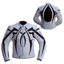 Lederjacke weiss/schwarz (Grösse L) NETTOPREIS