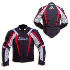 Motorradjacke schwarz/rot/silber (Grösse S) NETTOPREIS