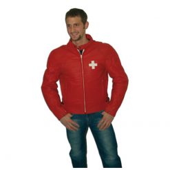 Lederjacke Swiss Racer rot Grösse S NETTOPREIS