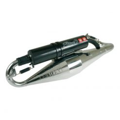 Auspuff S6 Pro Replica Minarelli horizontal chrom Carbondämpfer