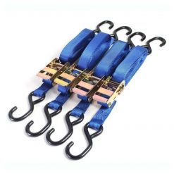 Zurrgurt mit Haken BIKEIT 4 Stück (L 5.0m x B 25mm), blau 250 kg