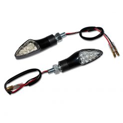Blinker Replay dreieckig schwarz/transparent LED CE (Paar)