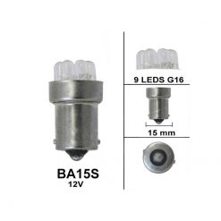 Glühlampe orange LED (9 Leds) 12V BA15s / 2 Stk.