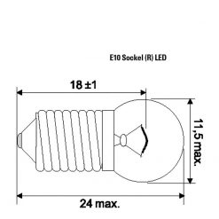 LED- Birne BARTHELME 4- Fach SMD LED 6V AC/DC (Sockel: E10) in Weiss